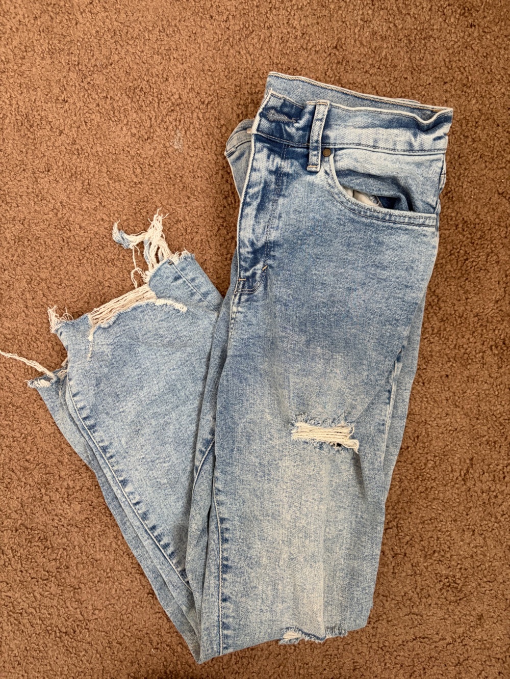 Light Wash Distressed Denim